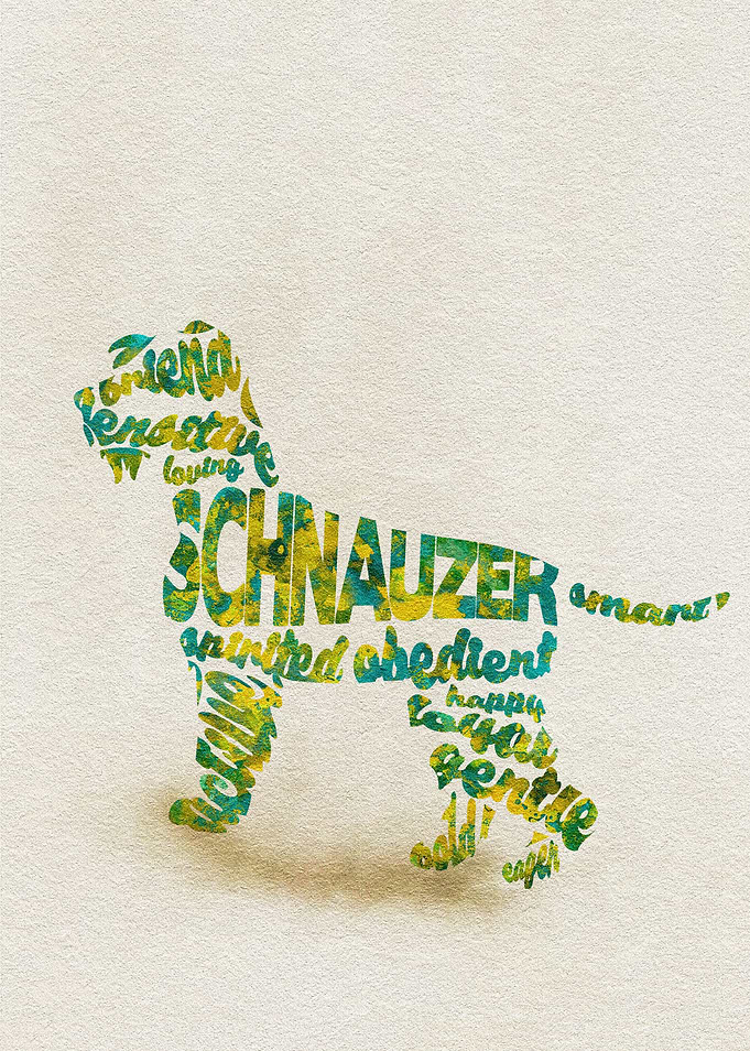 Schnauzer Dog Typography