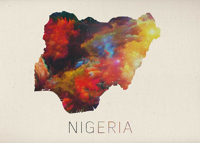 Nigeria Watercolor Map