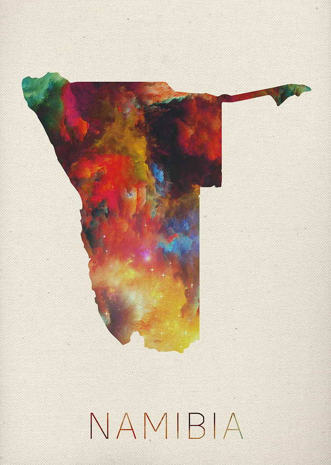 Namibia Watercolor Map
