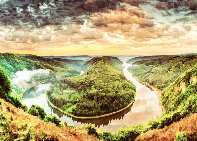 River Oil painting