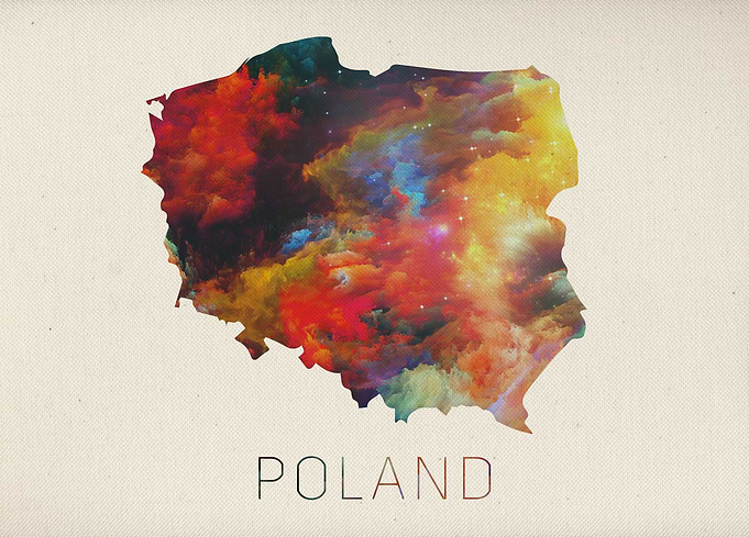 Poland Watercolor Map