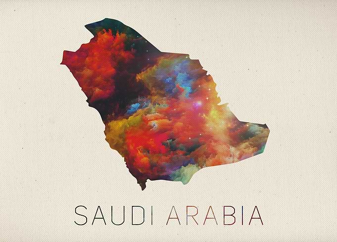 Saudi Arabia Watercolor Map