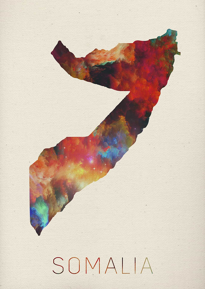 Somalia Watercolor Map