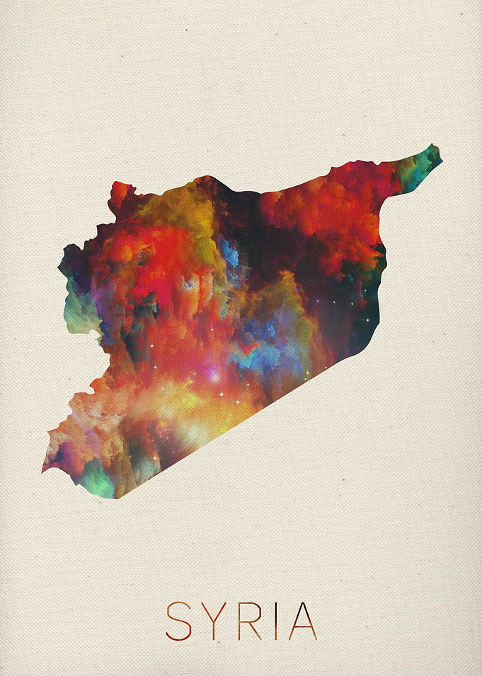 Syria Watercolor Map