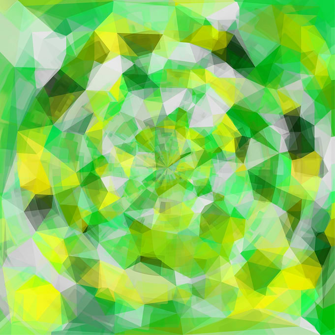 geometric polygon abstract pattern in green and ye