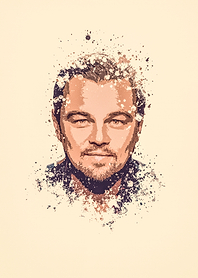 Leonardo DiCaprio splatter painting