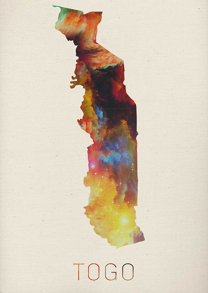 Togo Watercolor Map