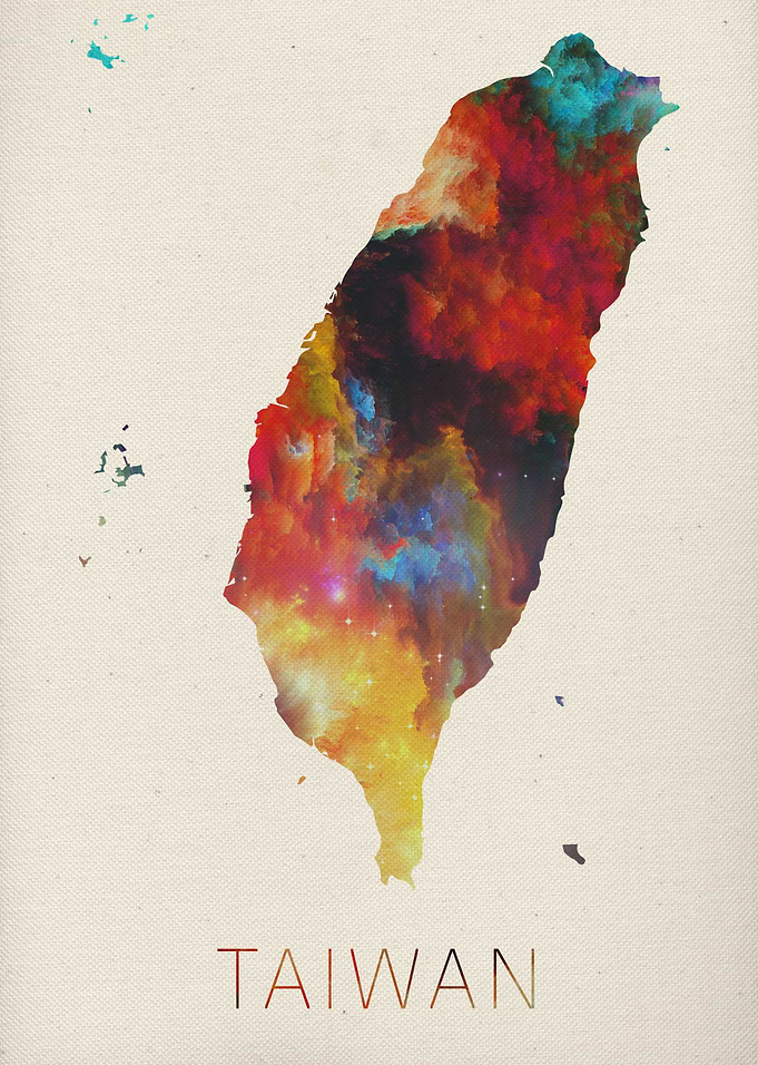 Taiwan Watercolor Map