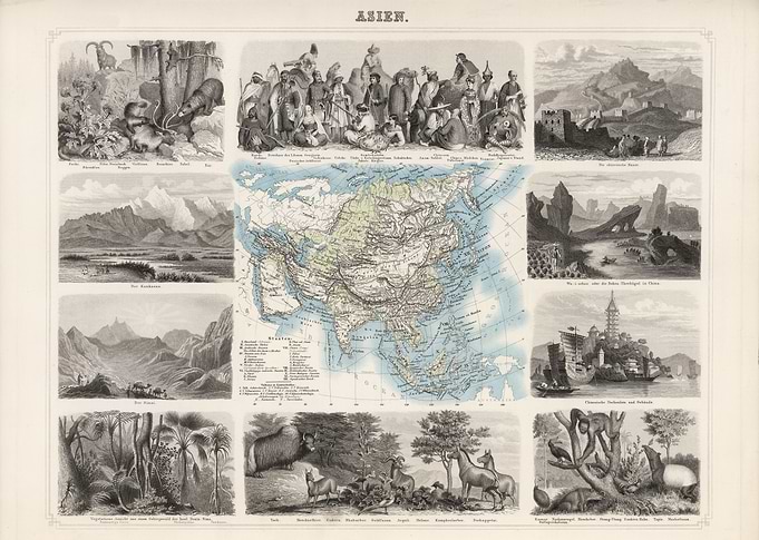Asia vintage map - 1863