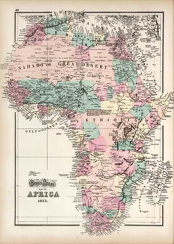 Africa vintage map - 1873