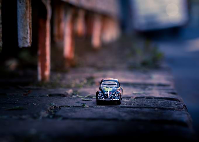 Miniature VW Beetle - Flower Power Time.