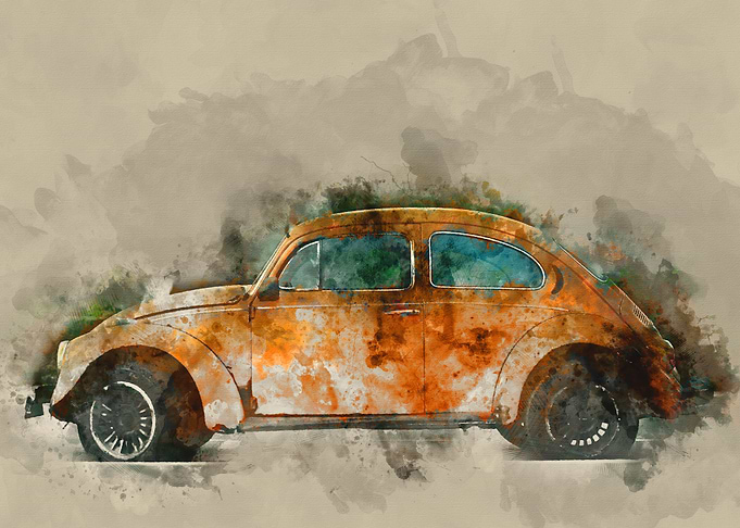 Vintage beetle car
