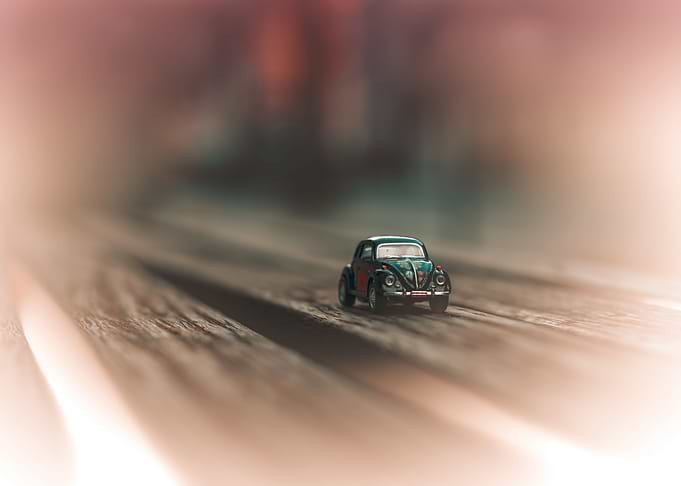 Miniature VW Beetle - Flower Power Time.