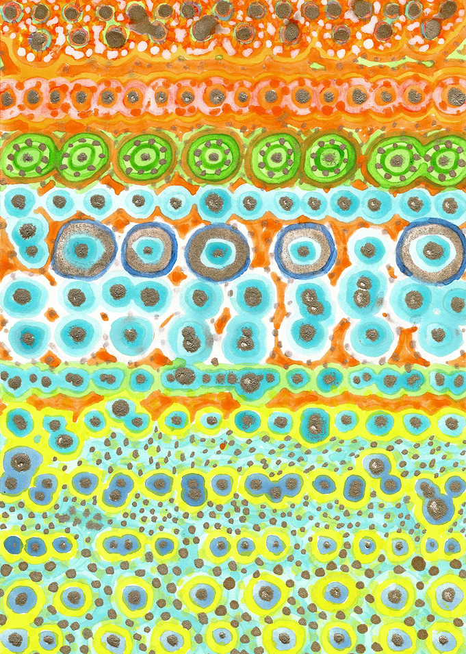 Happy Circle Pattern with Gold