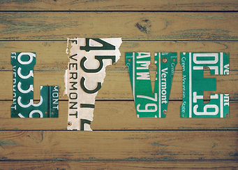Vermont State License Plate Love Sign