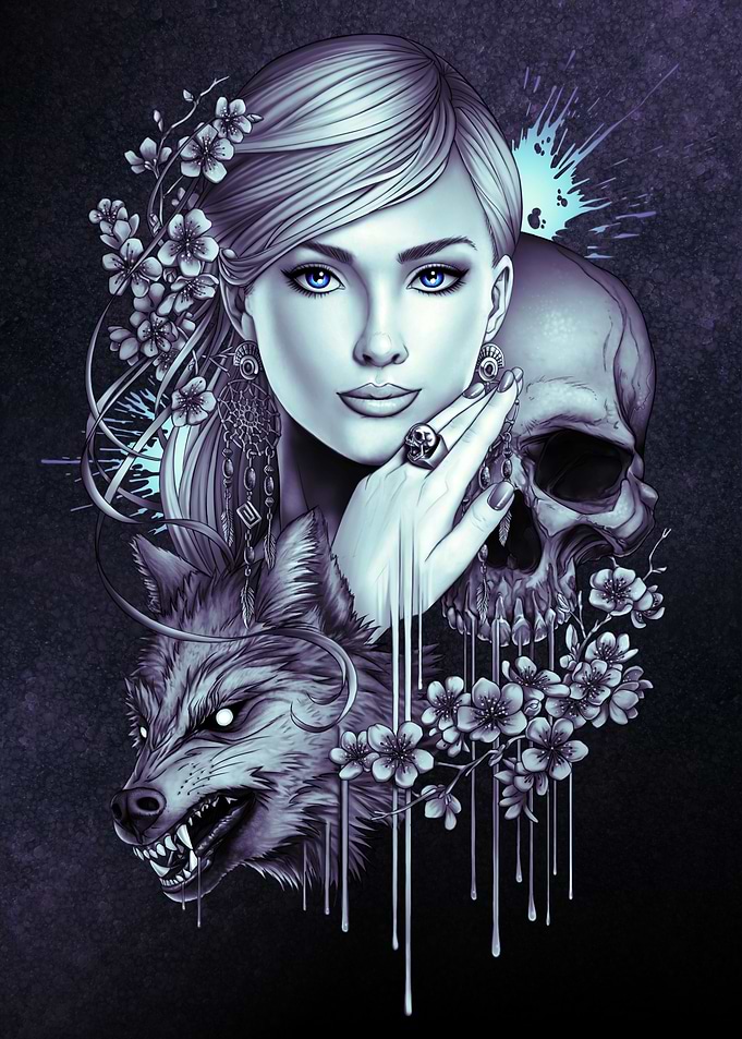 Skull Wolf Girl