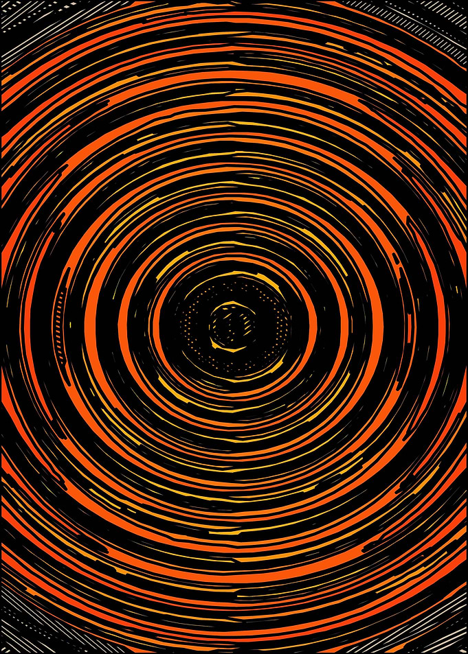 circle pattern abstract background in orange and b