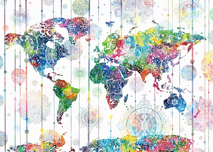 world map mandala white 2