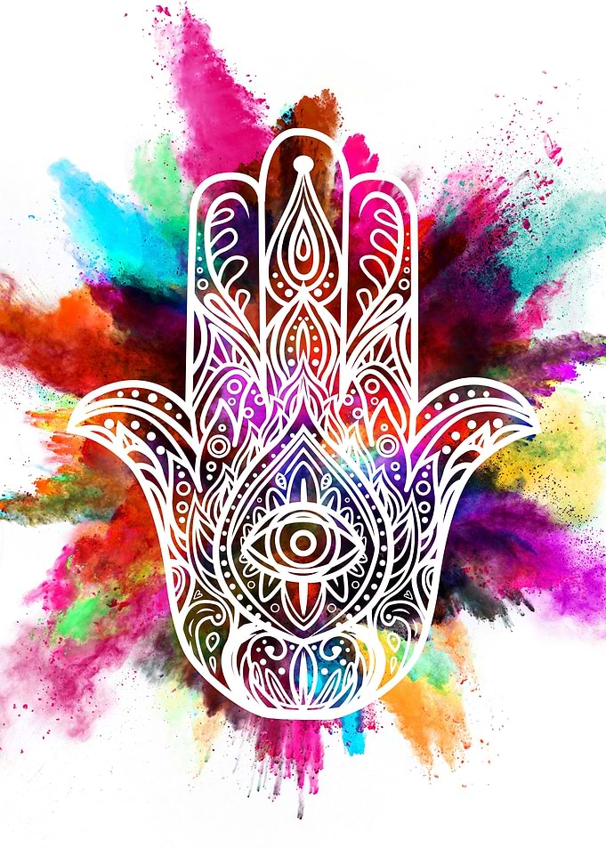 Mystical mandala hand.