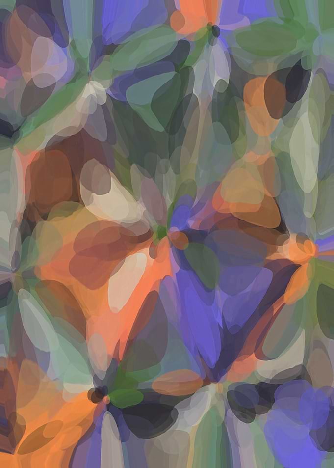 circle pattern abstract background in green orange