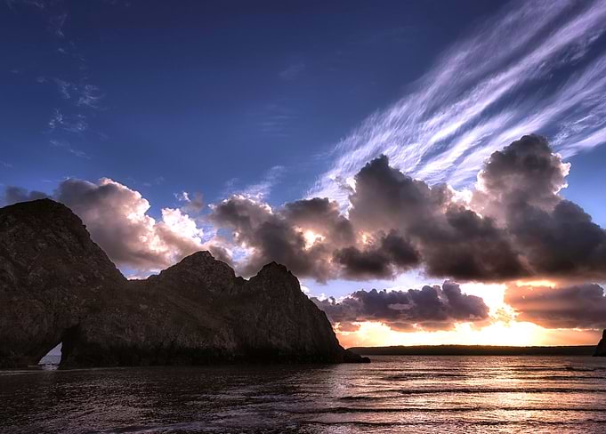 Monolithic Three Cliffs rock face at Gower