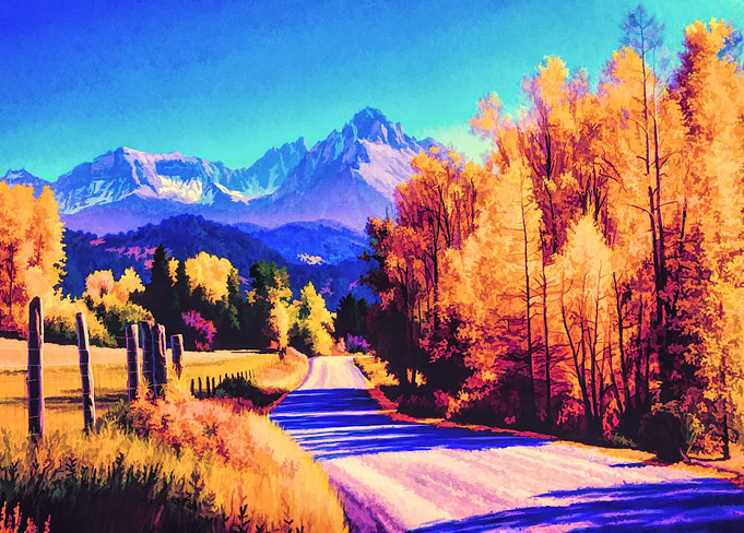Autumn oil painting