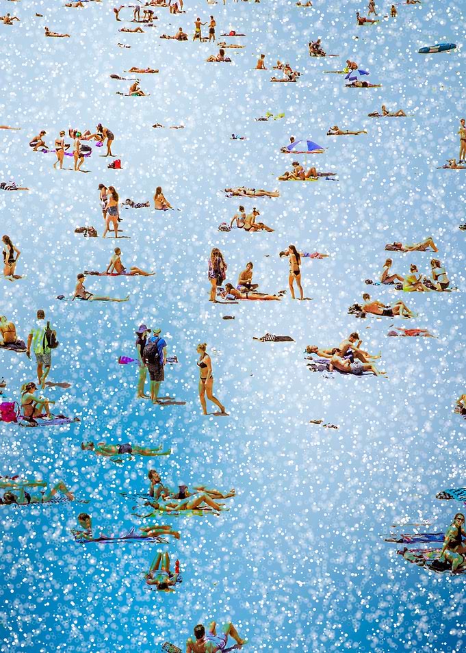 Snowy beach