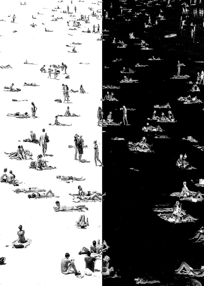 White black beach