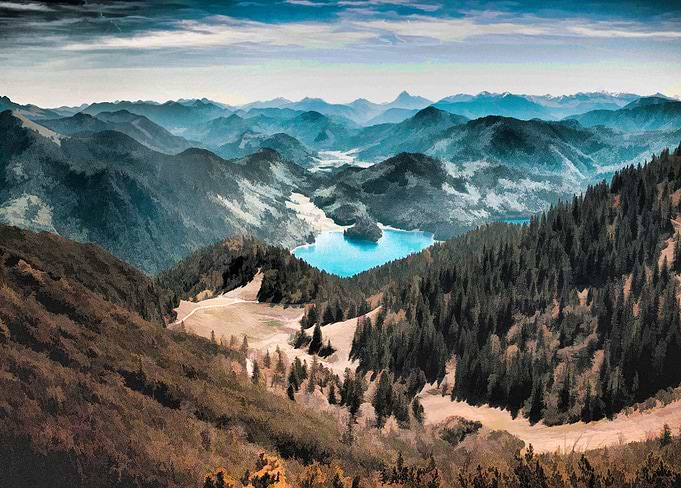 Lake in the Mountains oil painting