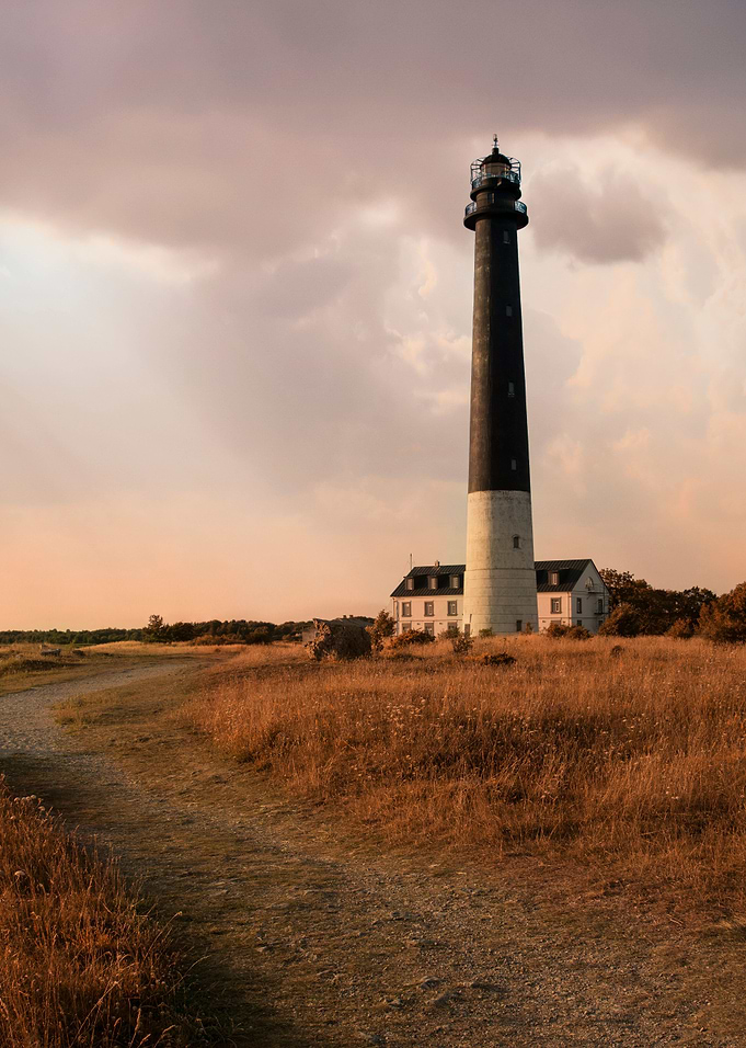 Morning landscape with an old lighhouse