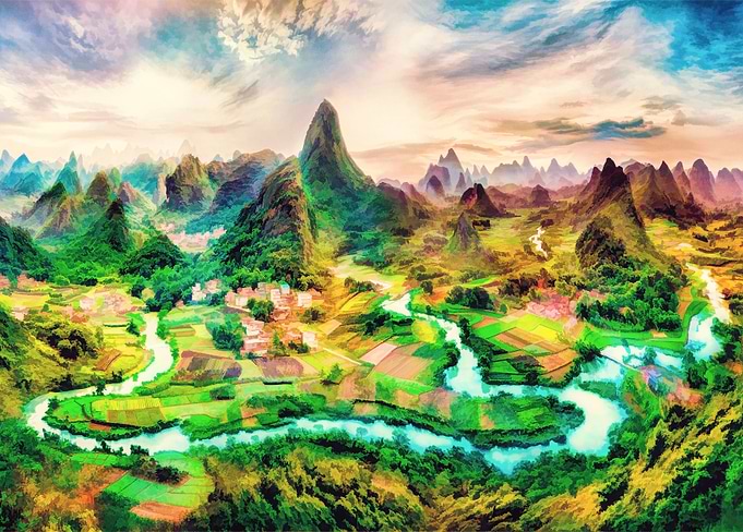 China landscape oil painting