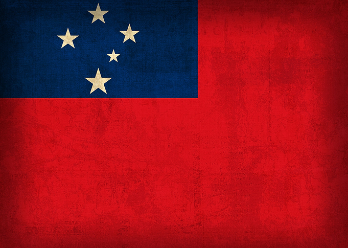 Samoa Country Flag on Distressed Canvas