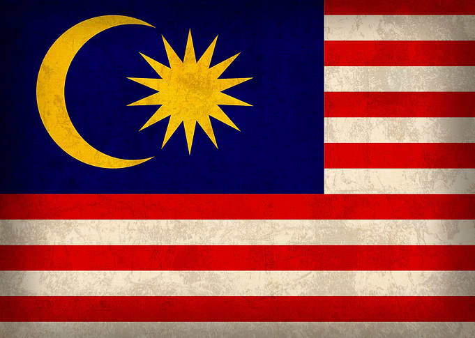 Malaysia Flag on Distressed Canvas