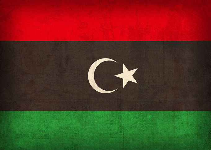 Libya Distressed Country Flag on Canvas