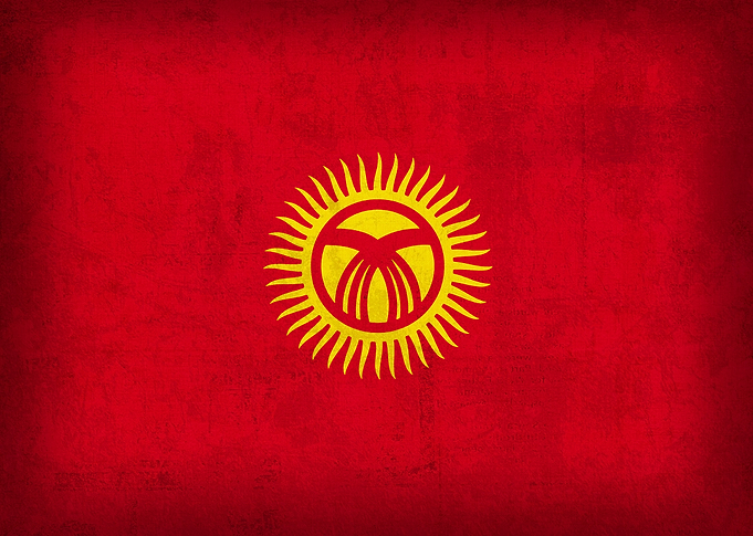 Kyrgyzstan Country Flag on Distressed Canvas