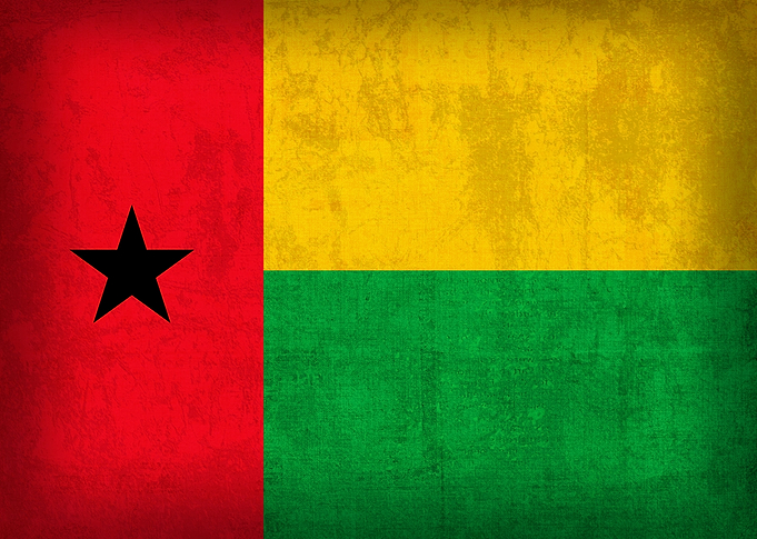 Guinea Bissau Flag on Distressed Canvas