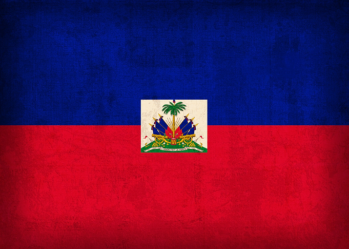 Haiti Flag on Distressed Canvas