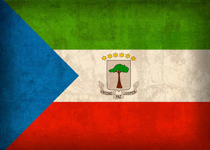 Equatorial Guinea Flag on Distressed Canvas