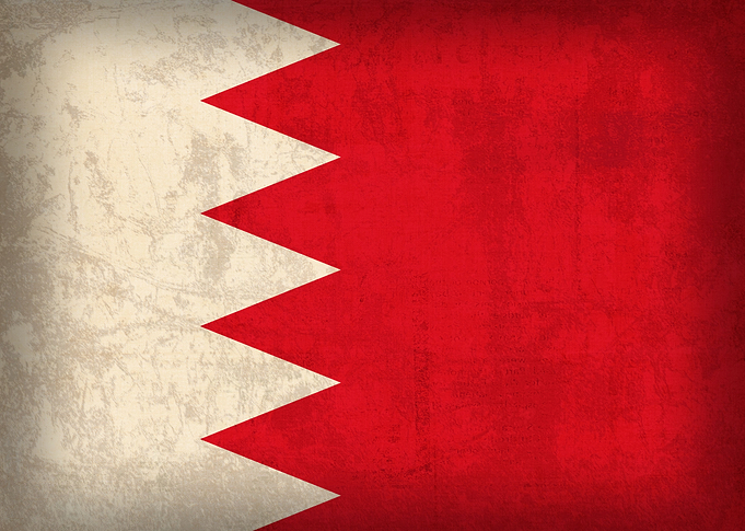 Bahrain Flag on Distressed Canvas