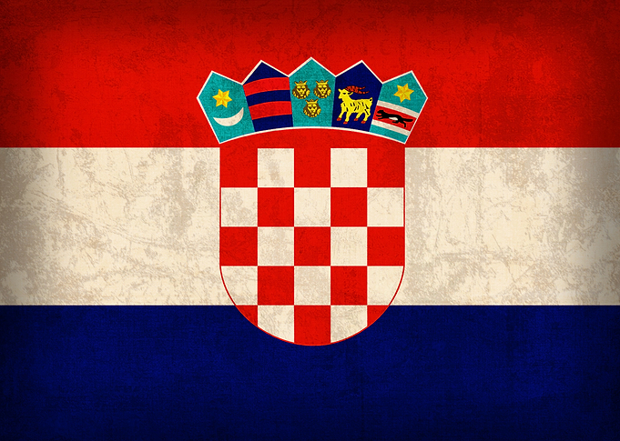 Croatia Flag on Distressed Canvas