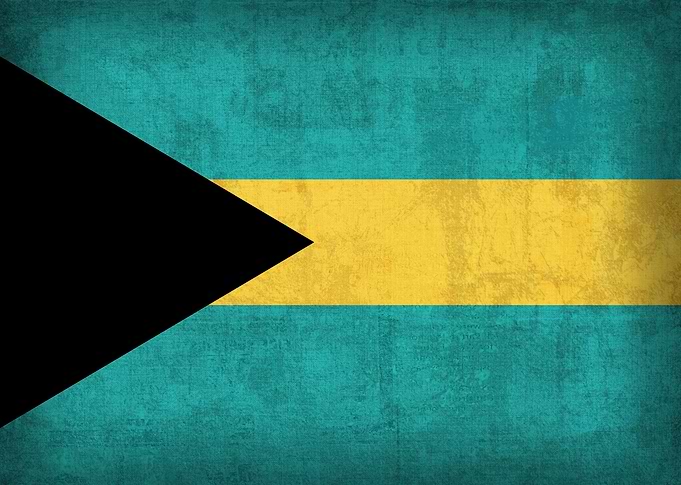 Bahamas Flag on Distressed Canvas