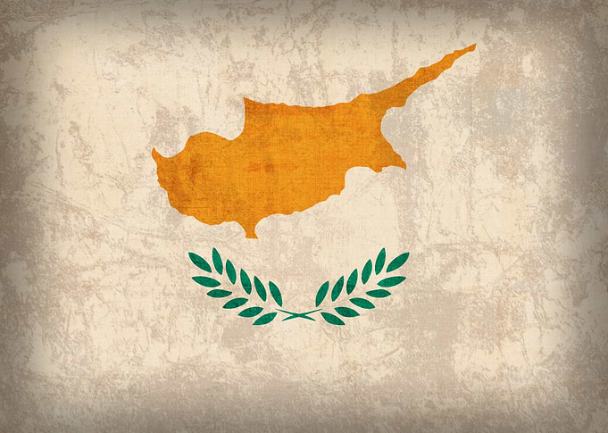 Cyprus Flag on Distressed Canvas
