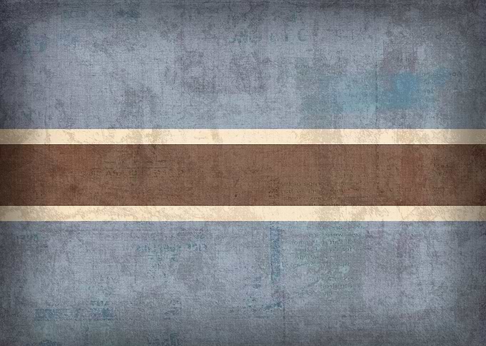 Botswana Flag on Distressed Canvas