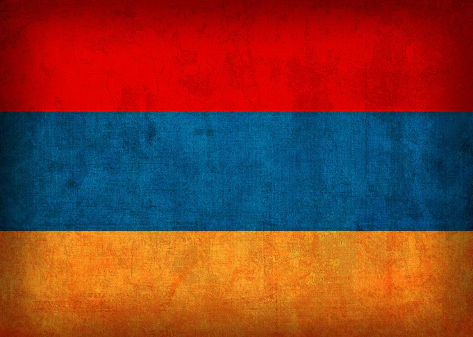Armenia Flag on Distressed Canvas