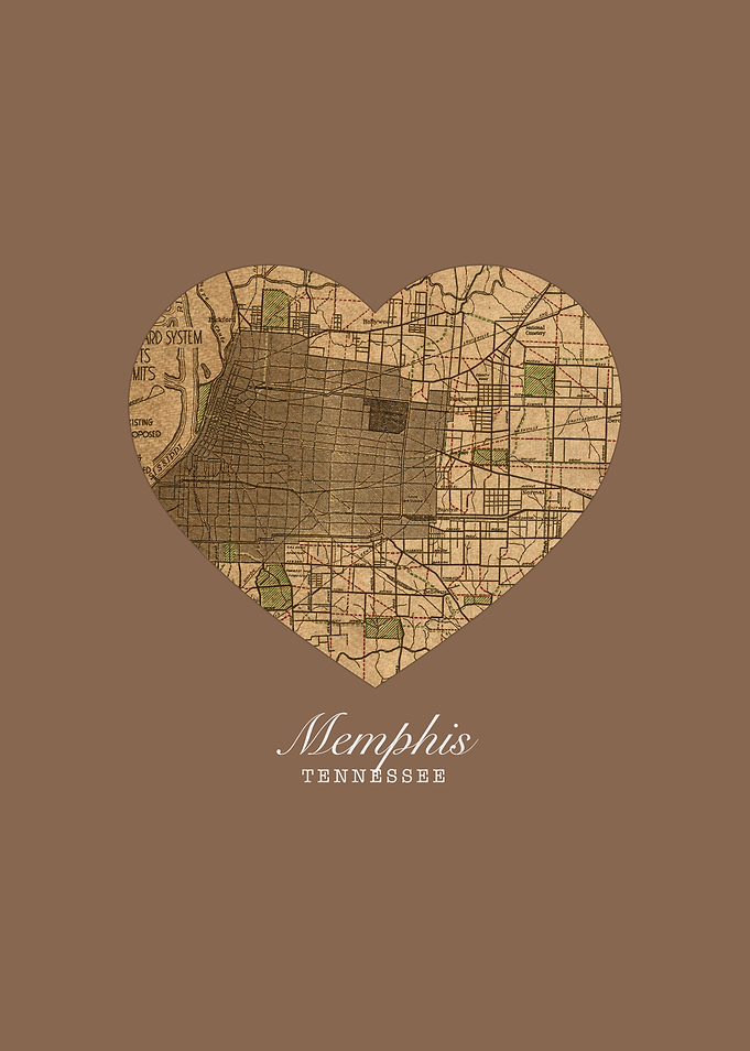 Memphis Tennessee City Heart Street Map