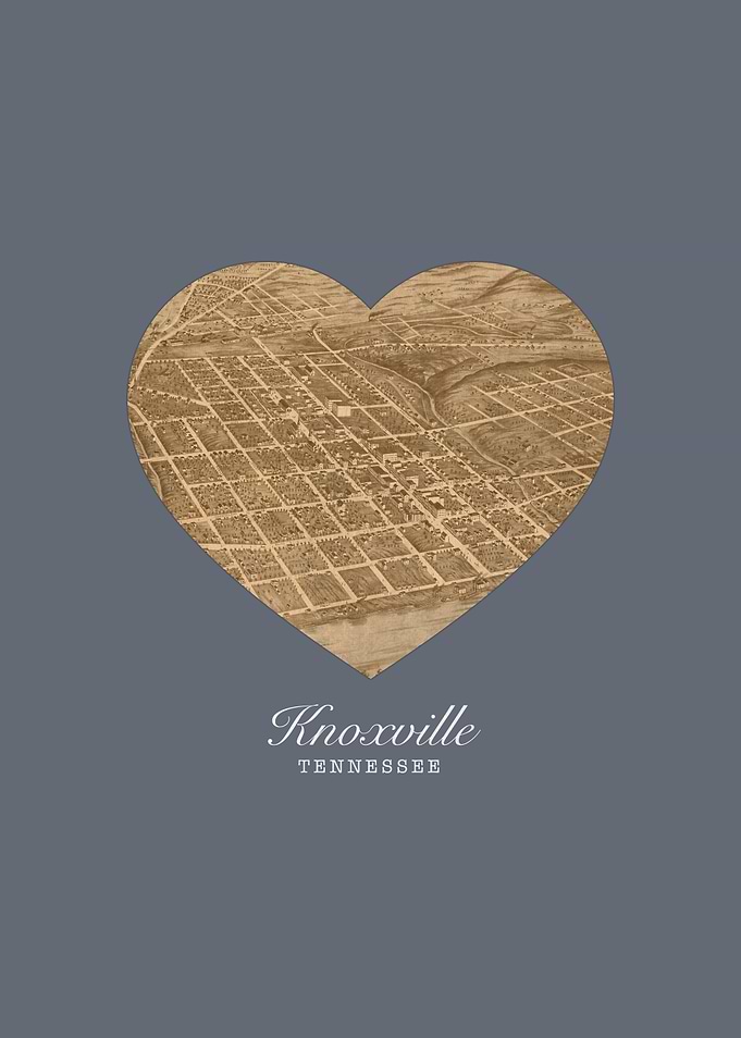 Knoxville Tennessee City Heart Street Map