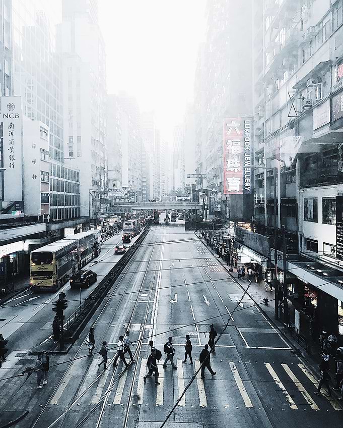 Smog covered Hong Kong
