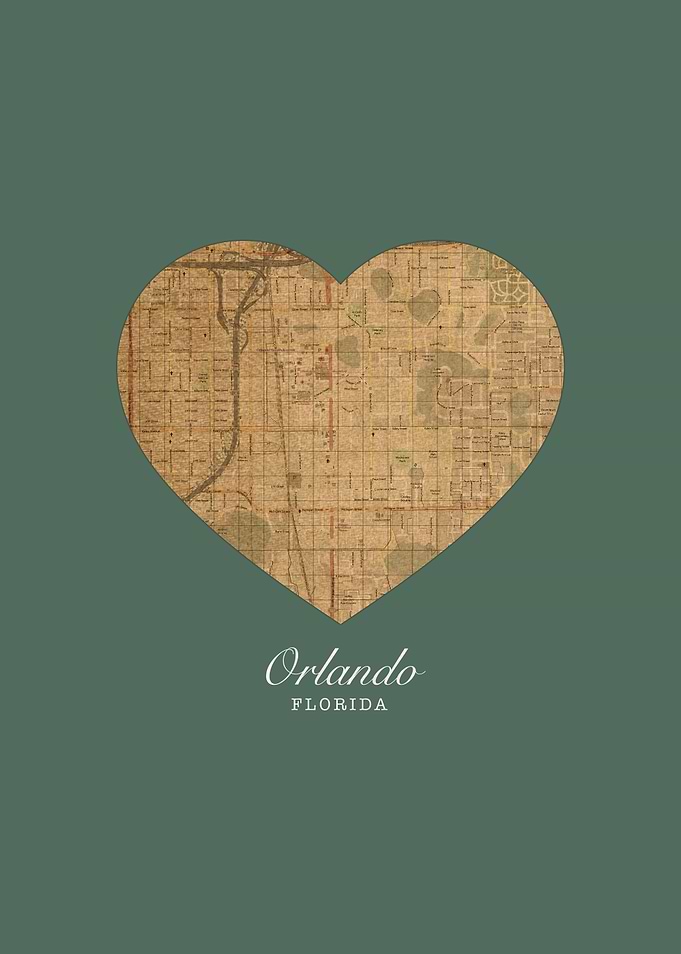 Orlando Florida City Street Map Love