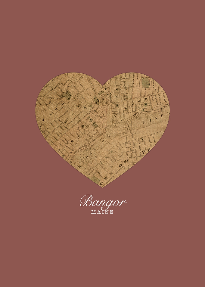 Bangor Maine City Heart Street Map