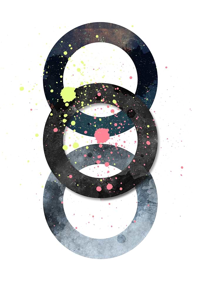 Circles and paint splashes